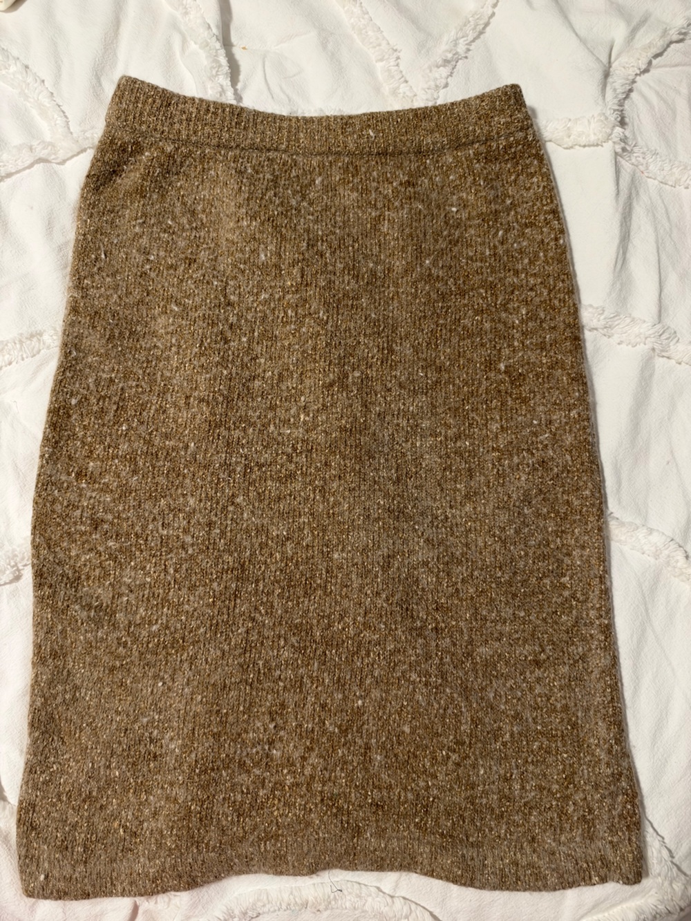 Segue Brown Silk Angora Blend Knit Pencil Skirt S